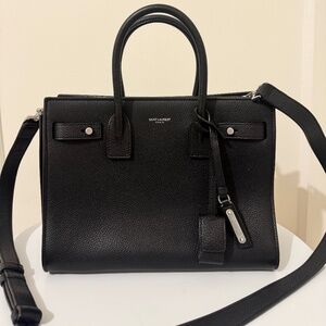 Saint Laurent Sac de Jour Baby Black Grained Leather (Silver Hardware)